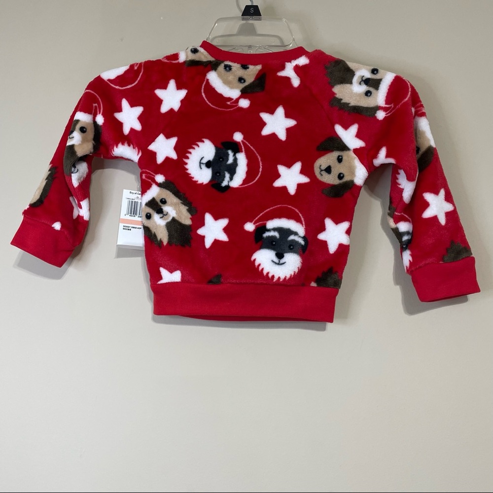 Toddler & Little Girls Plush Red Puppy Dog Santa Christmas Holiday Sweater